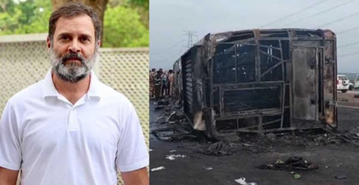 राहुल गांधी ने महाराष्ट्र बस दुर्घटना में 25 यात्रियों की मौत पर शोक व्यक्त किया